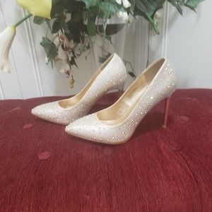 Cream and silver shoe
